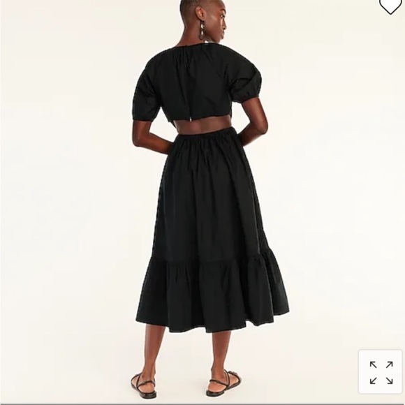J. Crew Side-cutout Cotton Poplin Dress Black NWT Size 14 - Picture 4 of 4